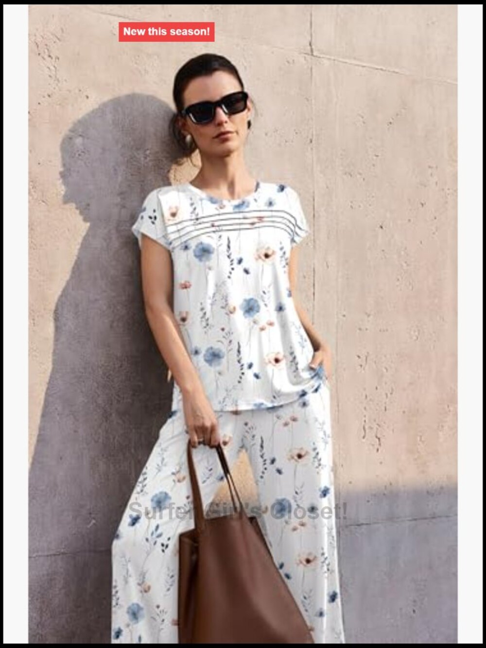 Women's Cap Sleeve Lounge Set With Pockets Two Piece Travel Outfit View 4